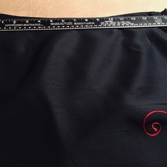 Inc INTERNATIONAL CONCEPTS Embroidered Tassel Fringe MIDI SKIRT, Black, Size 10 - Picture 4 of 7